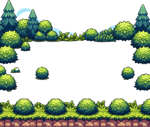 bushes.
Single Game Texture. In-Game asset. 2d. Blank background. High contrast. No shadows.