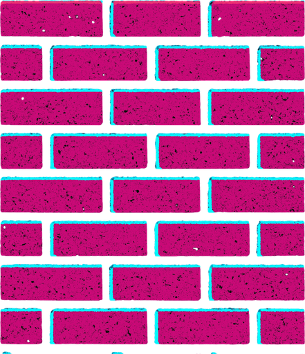 Textura de pared de ladrillos estilo años 80. 9:16.
In-Game asset.  2d.  High contrast.  No shadows
