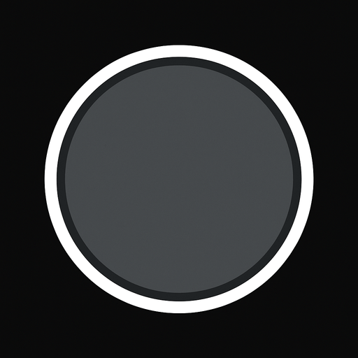 Gray circle with white outline.
In-Game asset.  2d.  High contrast.  No shadows