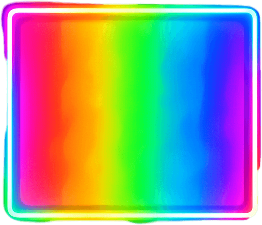 multicolored filled neon rectangle.
In-Game asset.  2d.  High contrast.  No shadows