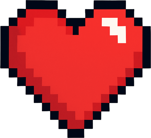 Heart pixart.
In-Game asset.  2d.  High contrast.  No shadows