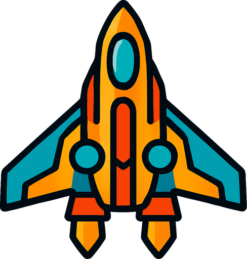 spaceship.
In-Game asset.  2d.  High contrast.  No shadows