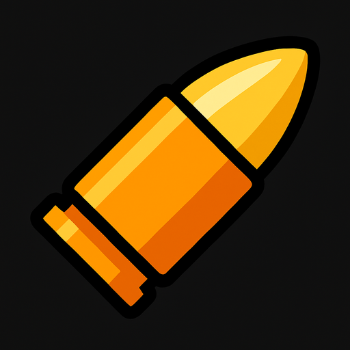 bullet.
In-Game asset.  2d.  High contrast.  No shadows