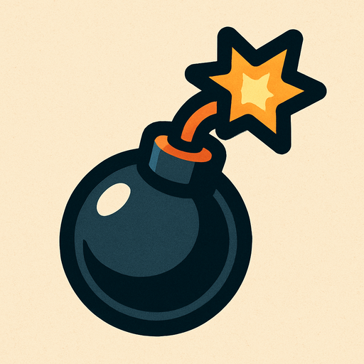 A tiny bomb.
In-Game asset.  2d.  High contrast.  No shadows