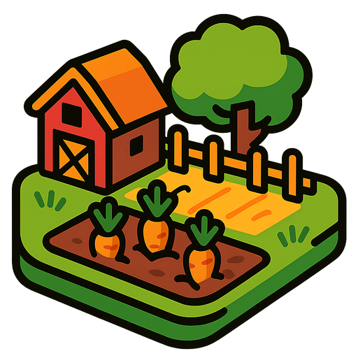 mini farm tile.
In-Game asset.  2d.  High contrast.  No shadows