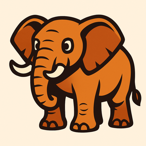 Elephant.
In-Game asset.  2d.  High contrast.  No shadows