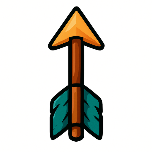 חץ של קשת פונה כלפי מעלה.
In-Game asset.  2d.  High contrast.  No shadows