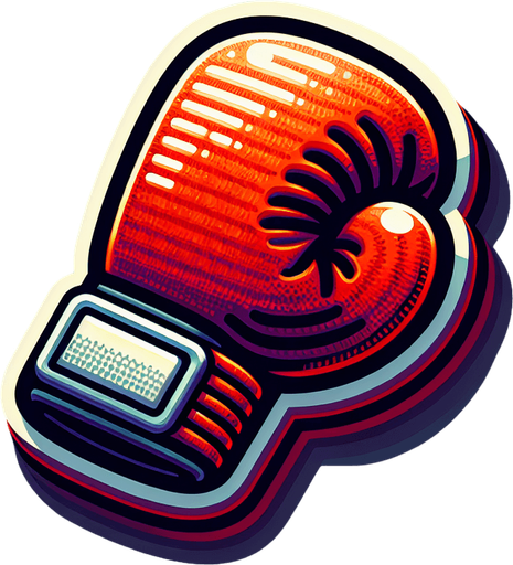 A boxing glove.
Single Game Texture.  In-Game asset.  2d.  Blank background.  High contrast.  No shadows