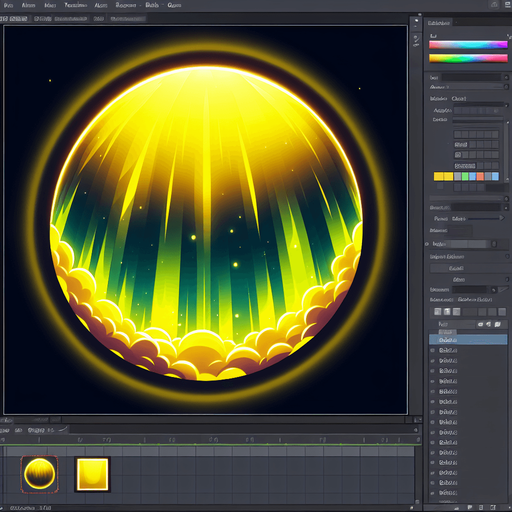 yellow bright aurora.
Single Game Texture.  In-Game asset.  2d.  Blank background.  High contrast.  No shadows