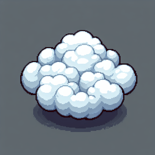 Fluffy cloud viewed from the top.
Single Game Sprite Texture.  No background.