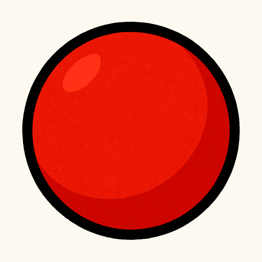 Red ball.
In-Game asset.  2d.  High contrast.  No shadows