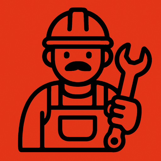 etrafı kırmızı işçi.
In-Game asset.  2d.  High contrast.  No shadows