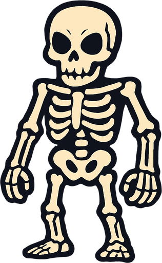skeleton man.
In-Game asset.  2d.  High contrast.  No shadows
