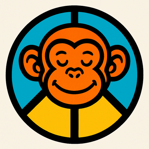 monkey in peace head.
In-Game asset.  2d.  High contrast.  No shadows