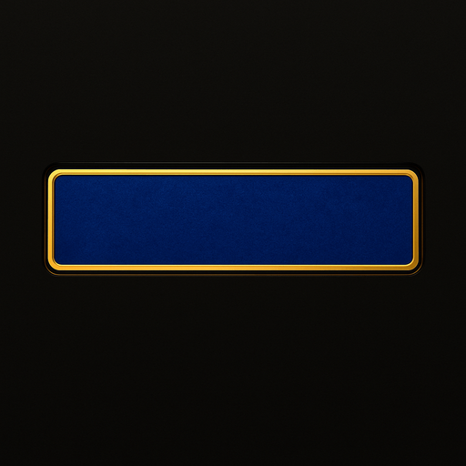 Keep the exact shape but change the material to be a lighter, but rich blue felt with a golden border around it