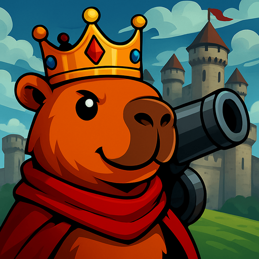 El rey tambien esta listo para pelear en el castillo de fondo.