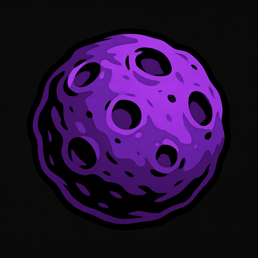purple meteor ball no flame effect.
In-Game asset.  2d.  High contrast.  No shadows