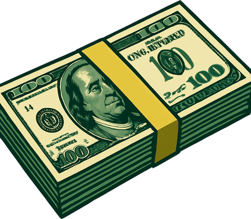 realystick money.
In-Game asset.  2d.  High contrast.  No shadows
