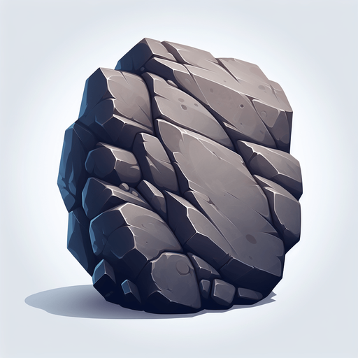 large rock.
Single Game Texture.  In-Game asset.  2d.  Blank background.  High contrast.  No shadows