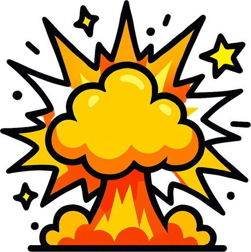 Explosion.
In-Game asset.  2d.  High contrast.  No shadows