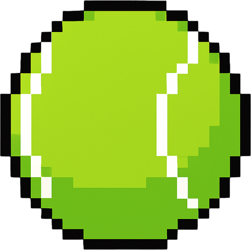 pixel art tennis ball.
In-Game asset.  2d.  High contrast.  No shadows