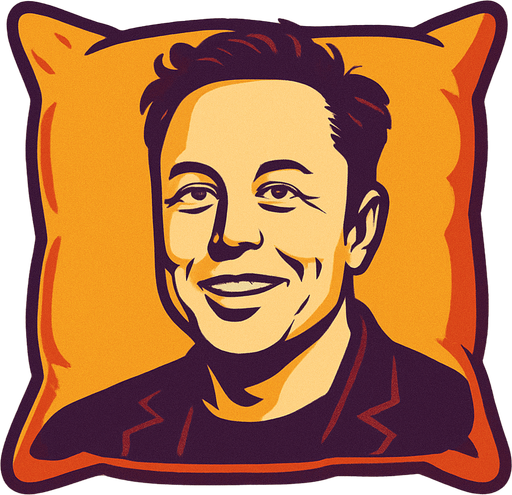 elon musk resmi olan yastık.
In-Game asset.  2d.  High contrast.  No shadows
