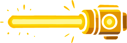 sarı lazer.
In-Game asset.  2d.  High contrast.  No shadows