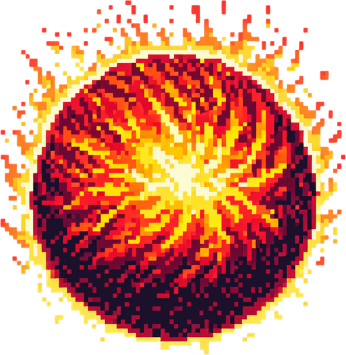 pixel art fireball,.
Single Game Texture.  No shadows