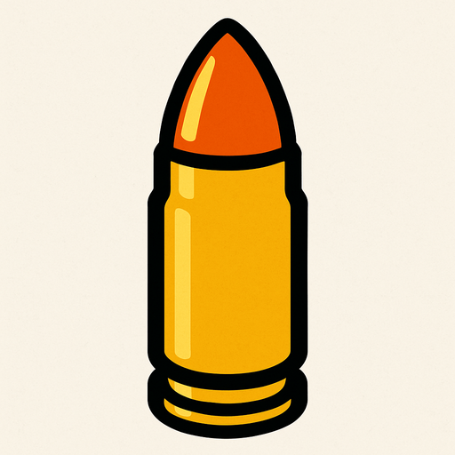 bullet.
In-Game asset.  2d.  High contrast.  No shadows