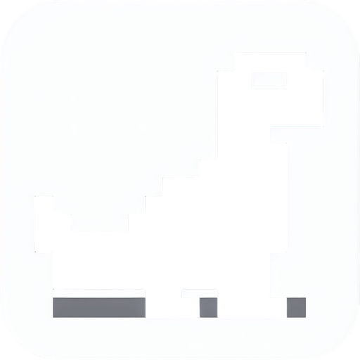 sağa dönük simsiyah pikselli dinozor.
Single Game Texture.  In-Game asset.  2d.  Blank background.  High contrast.  No shadows