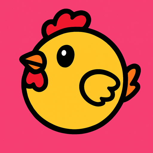 chicken ball and pink.
In-Game asset.  2d.  High contrast.  No shadows