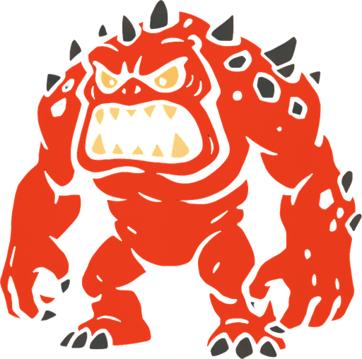 giand mosnter.
In-Game asset.  2d.  High contrast.  No shadows