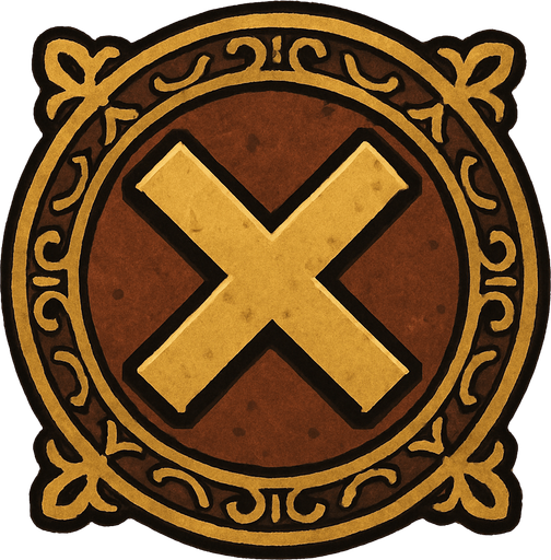 medieval X close button.
In-Game asset.  2d.  High contrast.  No shadows
