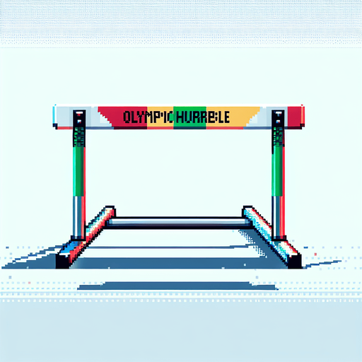 a single olympic hurdle. seen from the front. pixelated. 8 bit.
Single Game Texture. In-Game asset. 2d. Blank background. High contrast. No shadows.