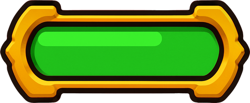 Health bar, grandyan, green,.
In-Game asset.  2d.  High contrast.  No shadows