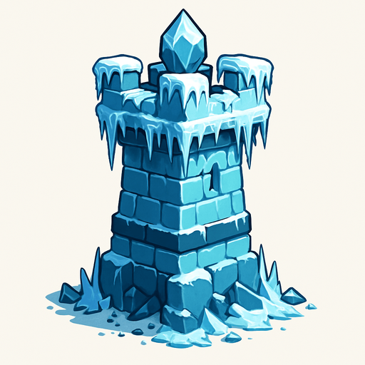 freezing tower realistic.
In-Game asset.  2d.  High contrast.  No shadows