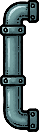 vertical long pipe.
In-Game asset.  2d.  High contrast.  No shadows