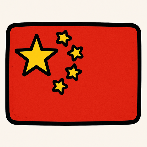 china flag.
In-Game asset.  2d.  High contrast.  No shadows
