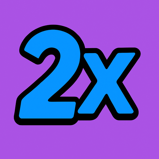 blue 2x.
In-Game asset.  2d.  High contrast.  No shadows