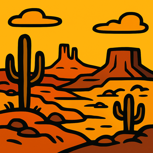 desertscenery.
In-Game asset.  2d.  High contrast.  No shadows