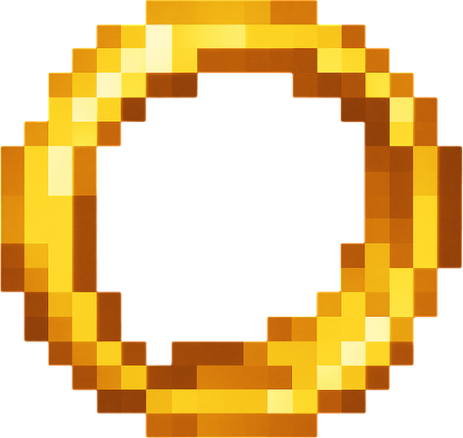 pixel gold ring for 2d game.
In-Game asset.  2d.  High contrast.  No shadows