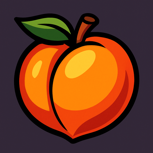 make the peach.
In-Game asset.  2d.  High contrast.  No shadows