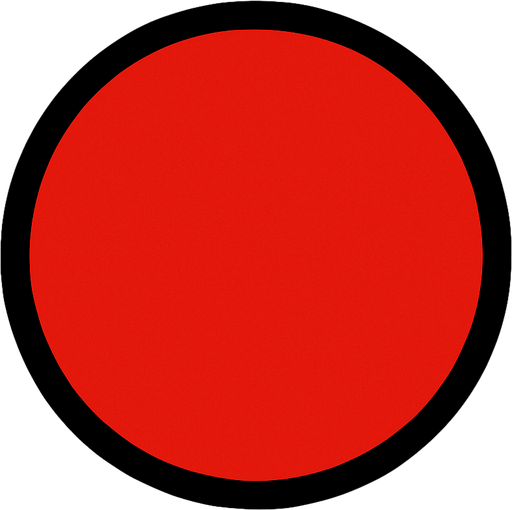red circle.
In-Game asset.  2d.  High contrast.  No shadows