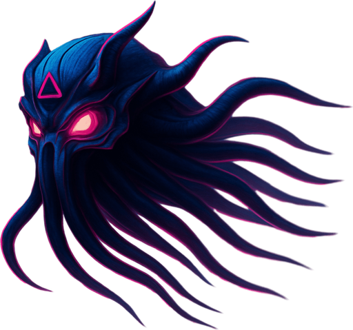 Suspended midair, flying fast, tentacles behind, fully in frame no edges cut off