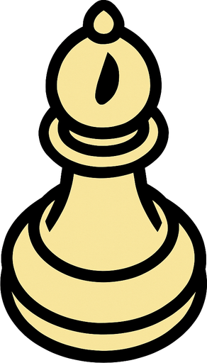Chess bishop white view frome above.
In-Game asset.  2d.  High contrast.  No shadows