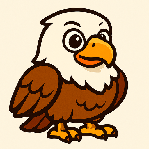 cute eagle.
In-Game asset.  2d.  High contrast.  No shadows