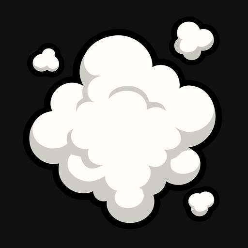Облочко белого дыма.
In-Game asset.  2d.  High contrast.  No shadows