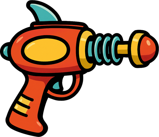 Comic style alien laser gun weapon
In-Game asset.  2d.  High contrast.  No shadows