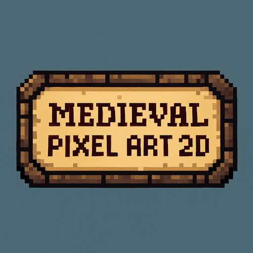 orta çağ pixel art buton.
In-Game asset.  2d.  High contrast.  No shadows