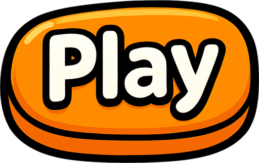 a cartoon style 3d button that says Play..
In-Game asset.  2d.  High contrast.  No shadows